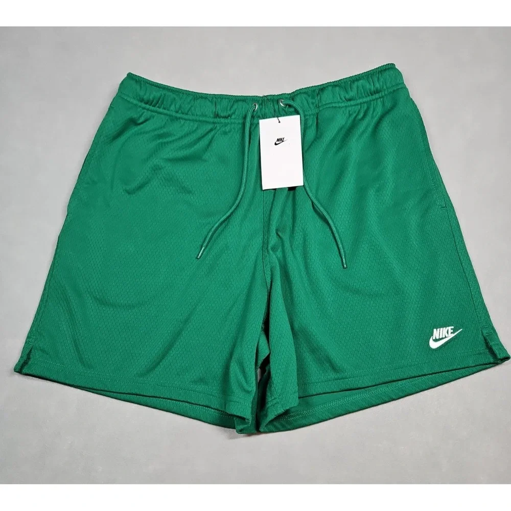 Nike Club Mens Green Mesh Flow Athletic Shorts Size Medium NWT
